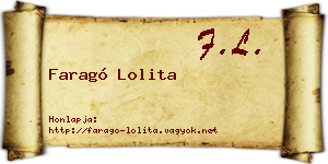 Faragó Lolita névjegykártya